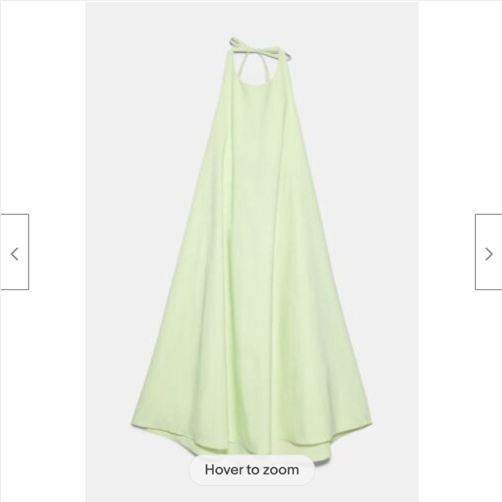 NWT Zara Halter Dress w/Pockets, medium, Lime Green / Summer green